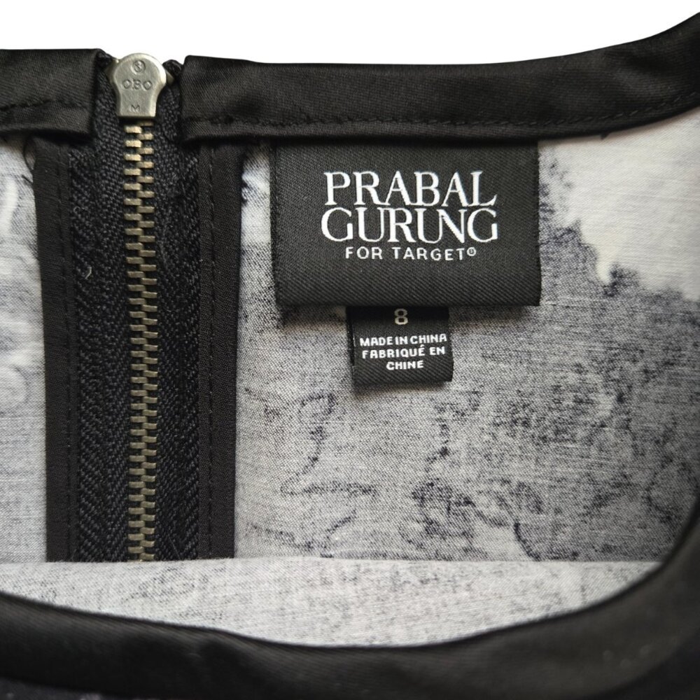 Prabal Gurung Target Floral Print Dress 8 Black White Floral Fit and Flare Mini - Picture 7 of 9